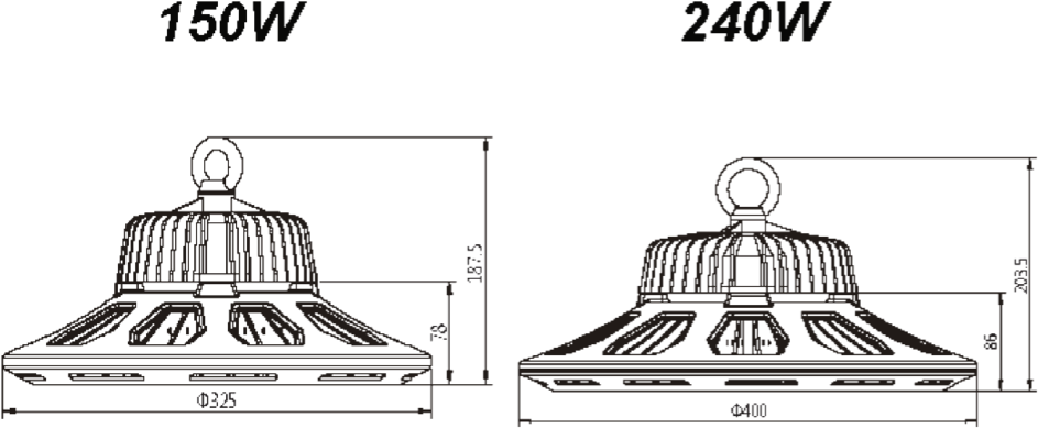 Ufohighbay2 - Led High Bay Light 100w (1000x456), Png Download