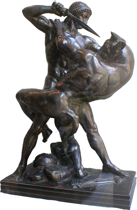 Antoine Louis Barye Was An Accomplished Artist And - Theseus Slaying The Minotaur By Barye (470x719), Png Download