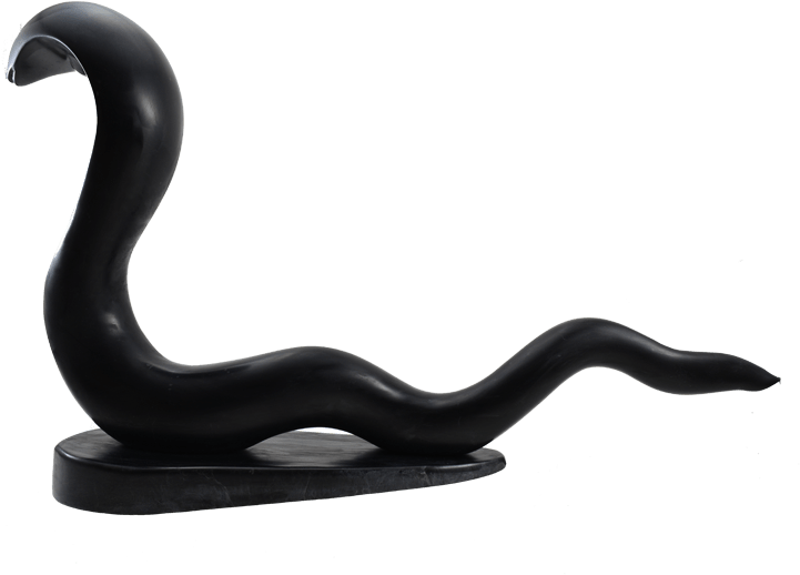 Black Stone Snake Sculpture 3 - Sculpture (800x800), Png Download