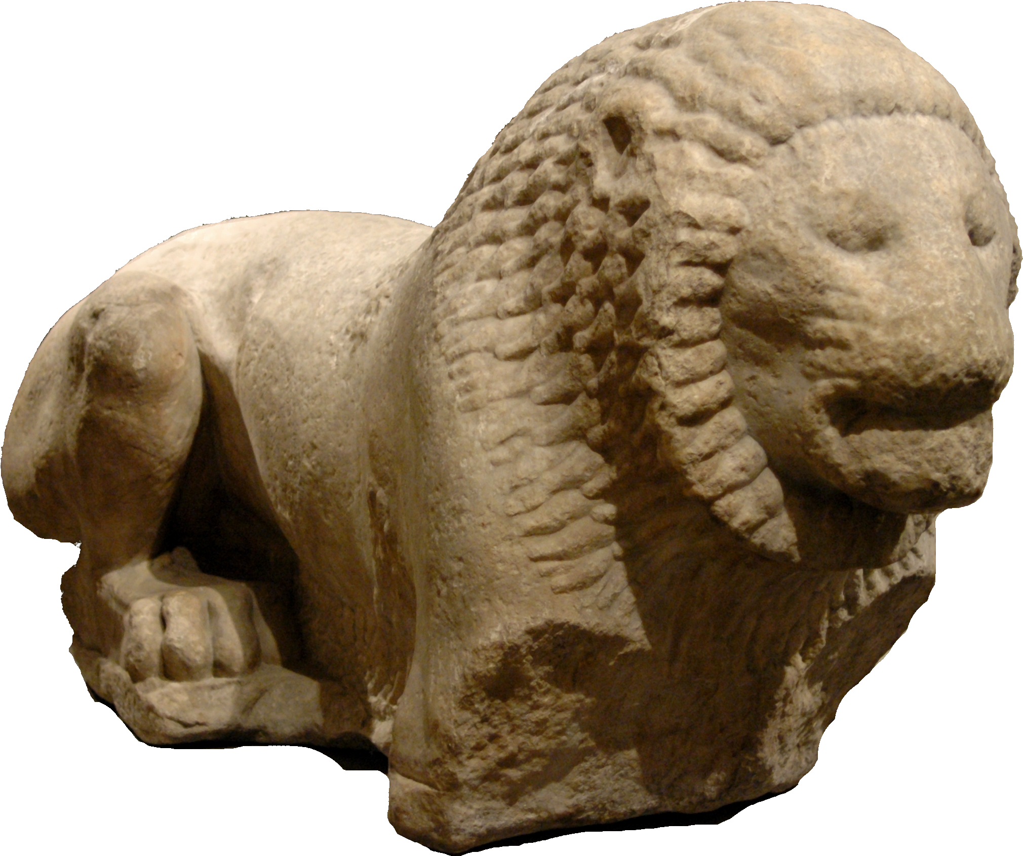 Funerary Lion Louvre Ma2790 - Bronze Sculpture (2400x1850), Png Download