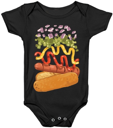 Anatomy Of A Hot Dog Baby Onesy - Anime Baby Shirts (484x484), Png Download
