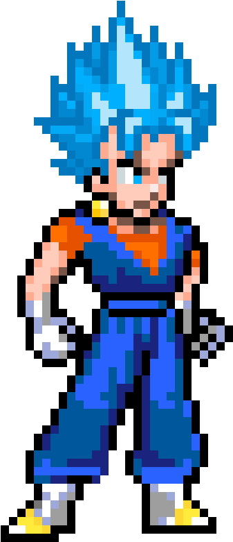 Ssgss Vegito - Dragon Ball Pixel Art (1200x1200), Png Download