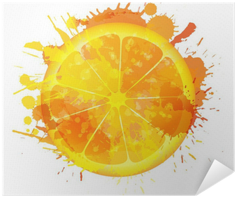 Orange Slice Made Of Colorful Splashes On White Background - Illustration (400x400), Png Download