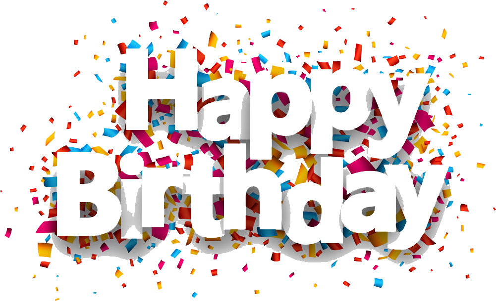Happy Birthday With Confetti Design - Happy Birthday With Confetti (1000x615), Png Download