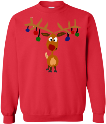Ugly Christmas Sweaters Cool Funny Rudolph Red Nosed - Sweater (400x400), Png Download