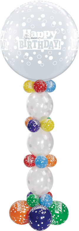 Happy Birthday Confetti Giant - 3ft Diamond Clear Birthday Dots Qualatex (pack Quantity (290x800), Png Download