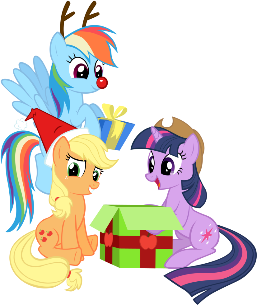 Accessory Swap, Applejack, Artist - My Little Pony Christmas Png (934x1024), Png Download