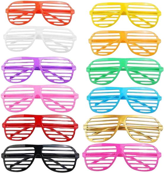 Party Color Shutter Shades Onelove Rave Life - Party Glasses Uk (587x600), Png Download