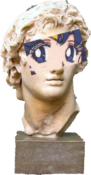 Report Abuse - Greek Bust Png Vaporwave (500x669), Png Download