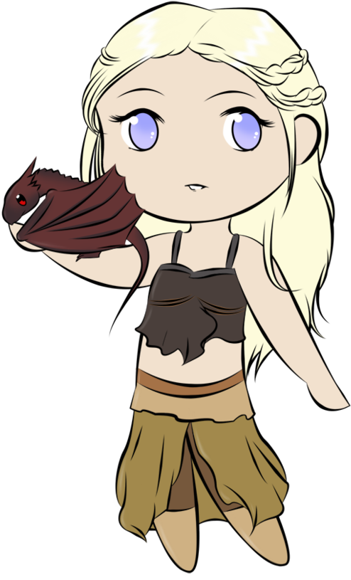 Fanart Drawing Daenerys Targaryen - Cartoon (774x1032), Png Download