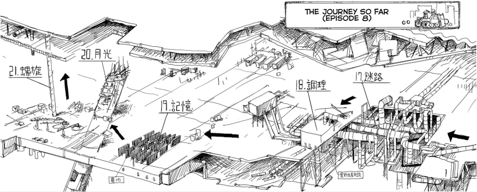 Map Cropped Ep8 - Girls Last Tour Map (960x684), Png Download