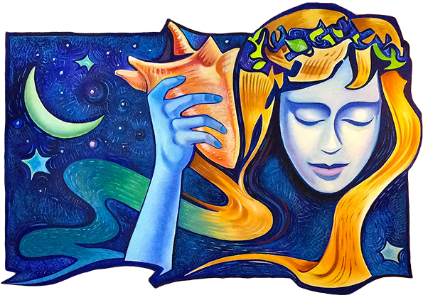 Ron Oden Art - Tablo Center Ay Kanvas Tablo - 70x100 Cm - 70 X 100 (600x427), Png Download