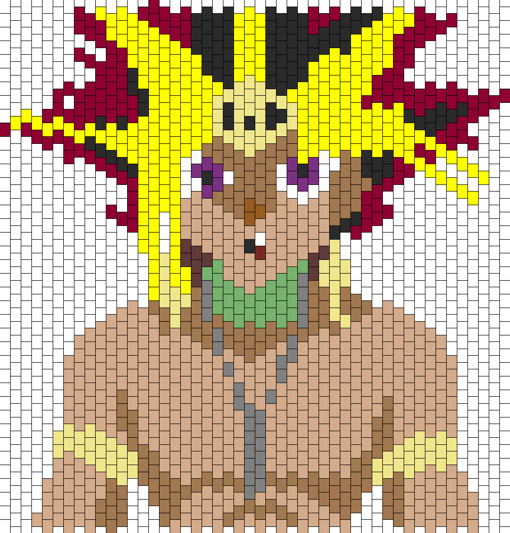 Yugioh Yami Yugi Atem Bead Pattern - Phare De Pen Men (1007x1052), Png Download