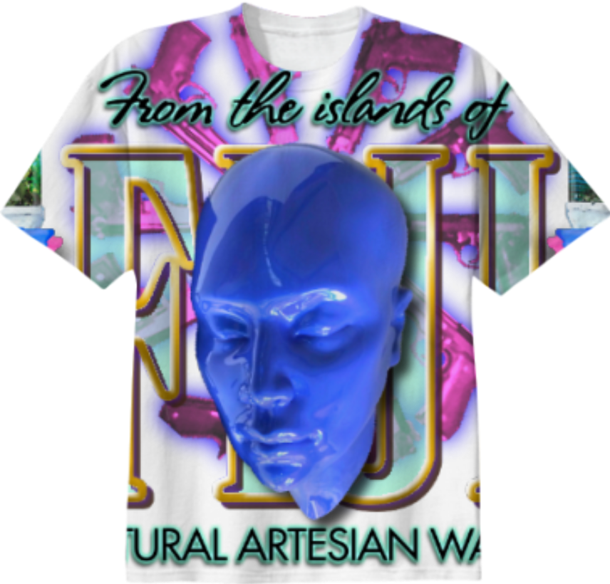 Shop Trippy Fiji Water T Shirt Cotton T Shirt By Yungvillains - Poster (856x820), Png Download