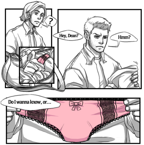 Dean Sucks At Keeping Secrets - Dean Winchester Panties Fanart (500x471), Png Download