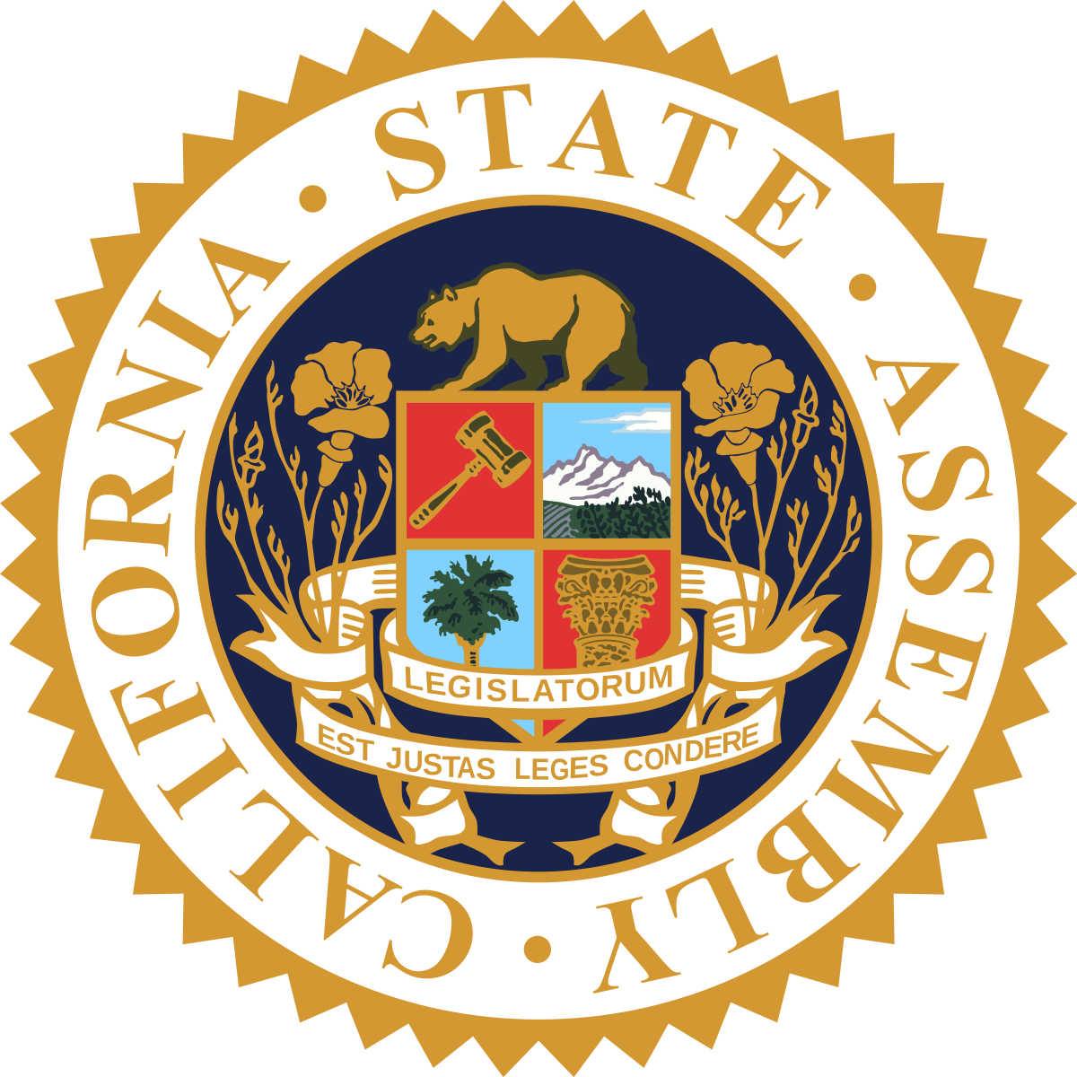 Californiaassemblyseal - El Sello De California (1000x1000), Png Download