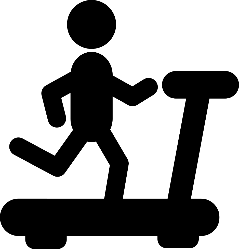 Person Running On A Treadmill Silhouette From Side - Persona Corriendo En Una Caminadora (938x980), Png Download
