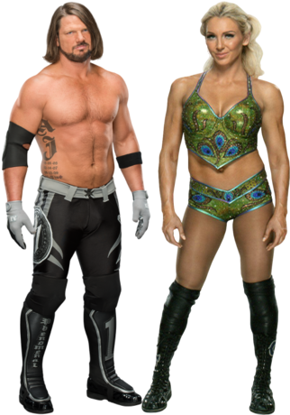 Fenomenal Flair - Charlotte Flair And Aj Styles (345x474), Png Download