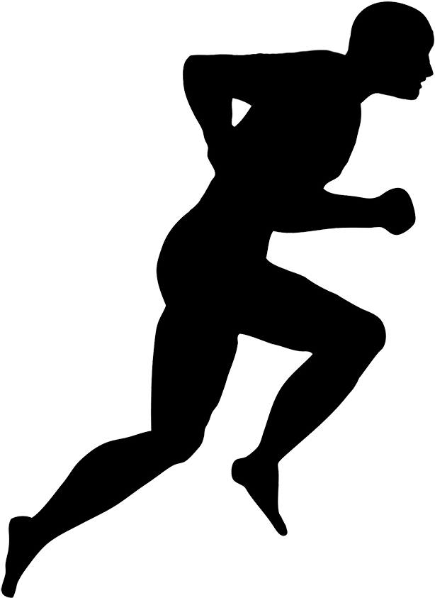 Running Man Silhouette - Running Man Clipart (755x945), Png Download