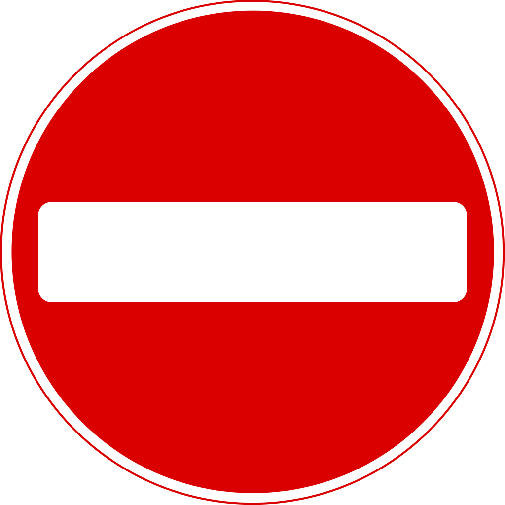 No Entry Sign - Road Sign No Entry (1024x1024), Png Download