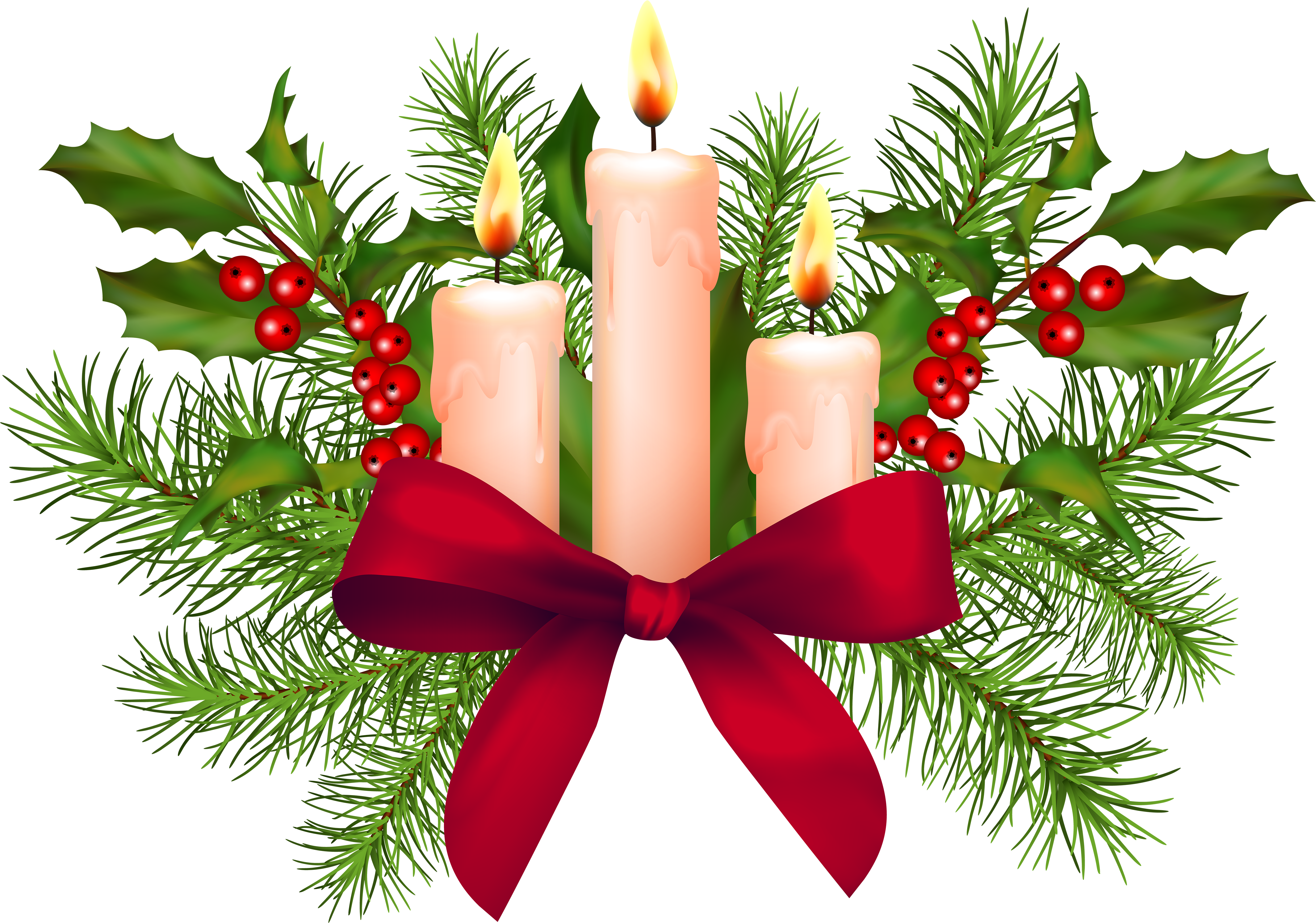 Svg Library Christmas Candles Clipart - Christmas Candles Clip Art (5000x3534), Png Download