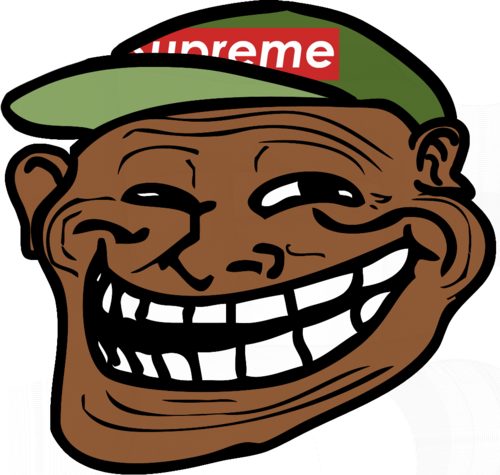 Odd Future Album In The Background - Black Troll Face Png (500x475), Png Download