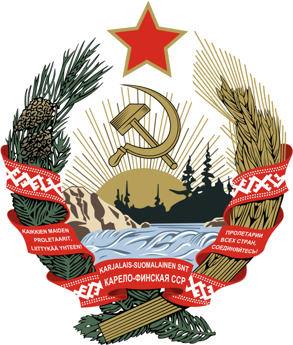 Wappen Der Karelo-finnischen Ssr Soviet Union, Soviet - Soviet Coat Of Arms (600x704), Png Download