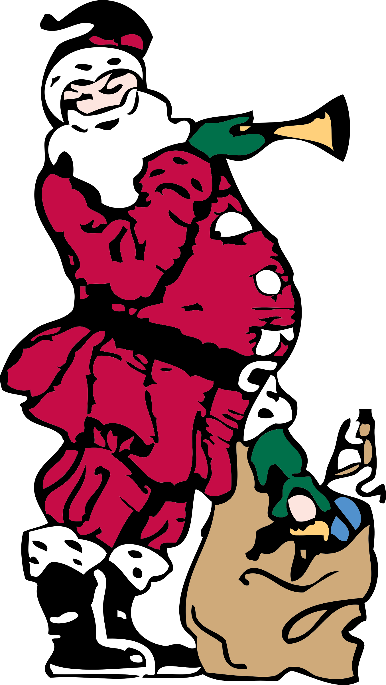 This Free Icons Png Design Of Santa And His Toy Bag (1354x2400), Png Download