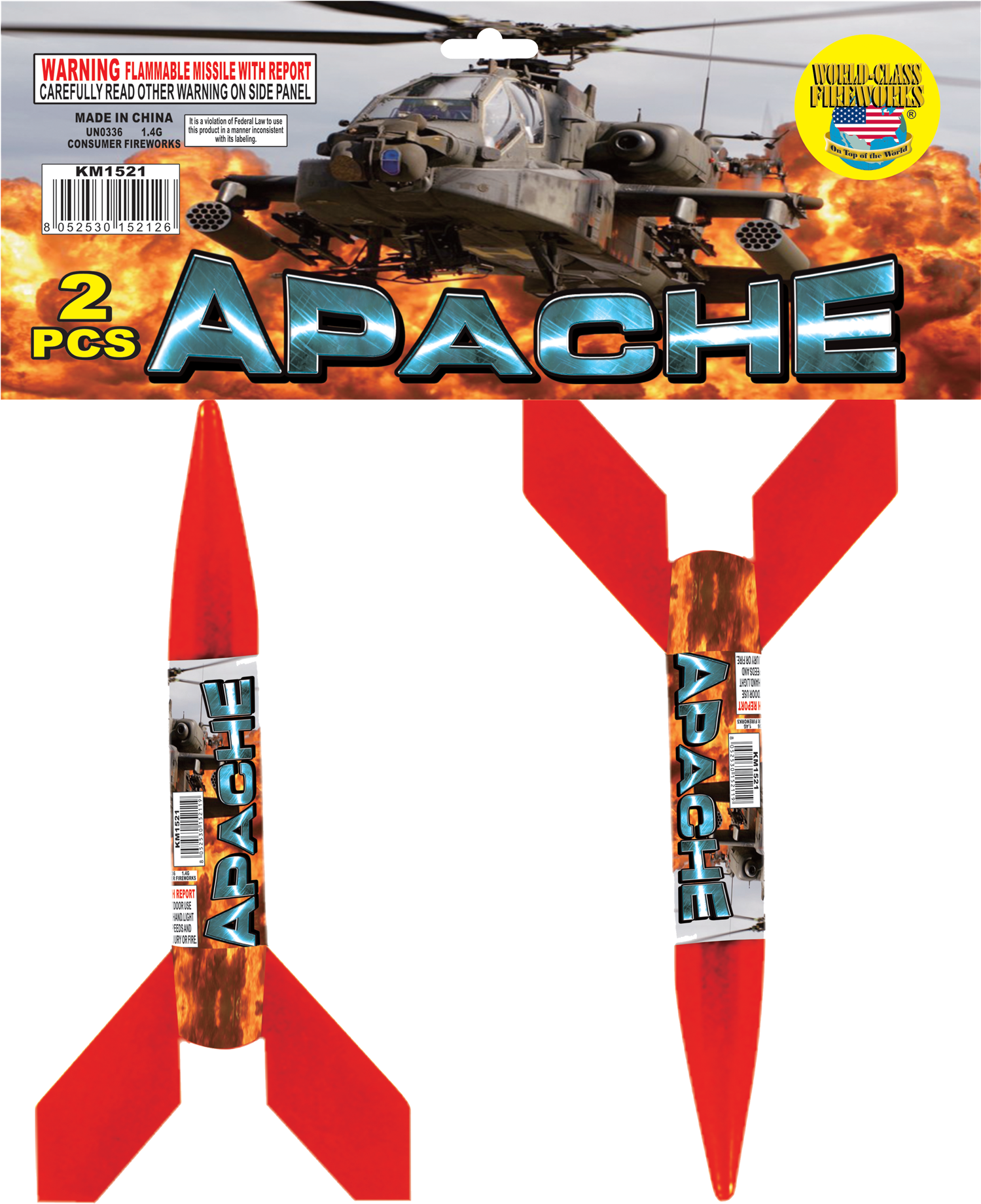 Apache Missiles World Class - Fireworks Missiles (1575x1895), Png Download