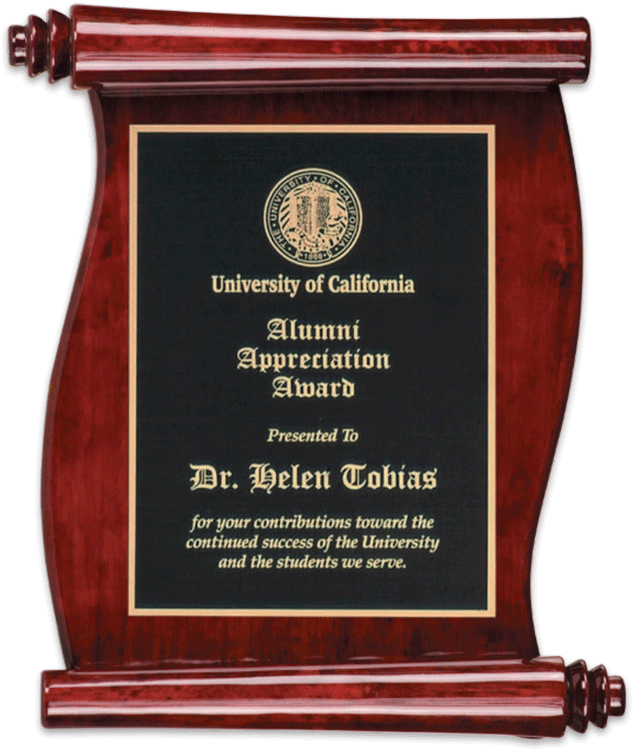 Download Piano Finish Rosewood Scroll Plaque With Sample Engraving Plaque Of Appreciation Wood Png Image With No Background Pngkey Com