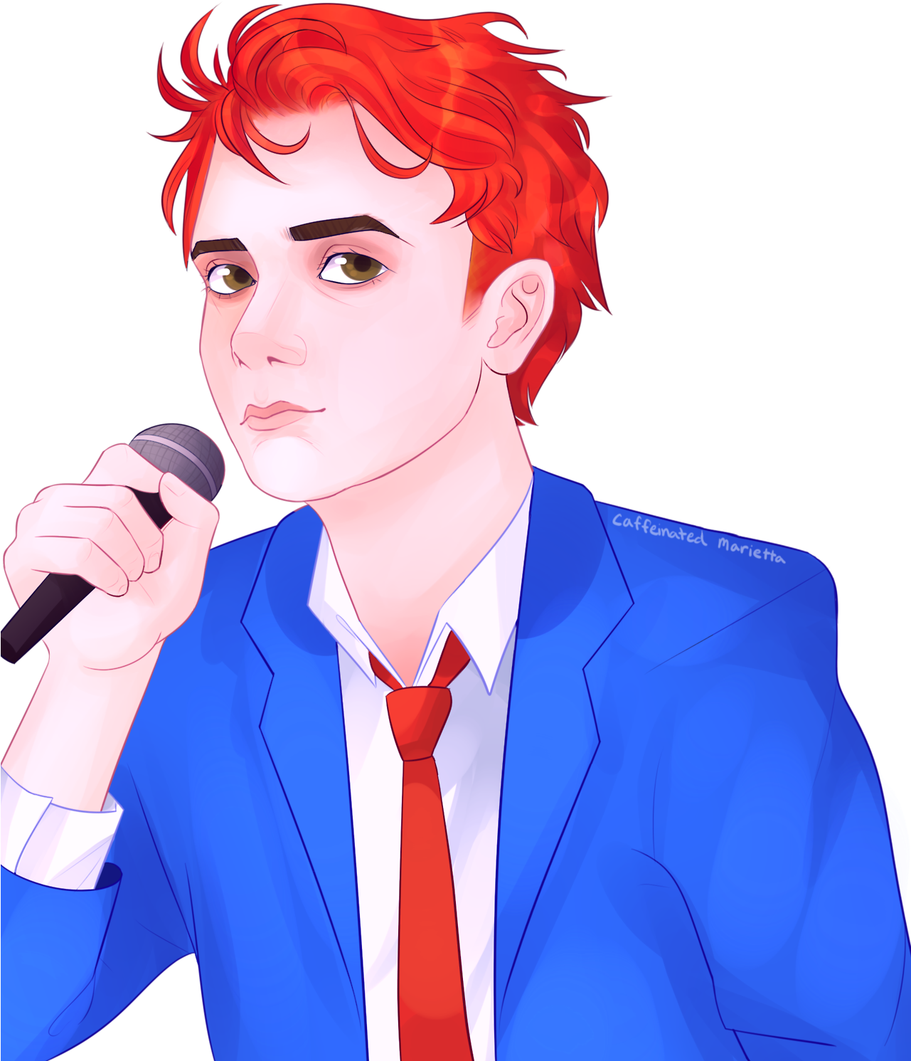 My Art But I Like The Multicolored Lineart And God - Red Hair (1280x1731), Png Download