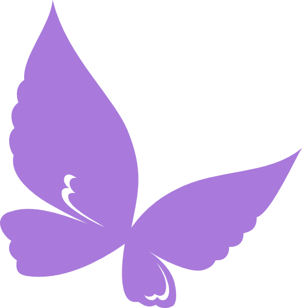 Purple Butterfly Border Clip Art - Purple Butterfly Clipart Png (588x599), Png Download
