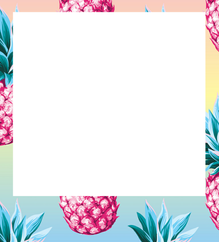 Border Frame Summer Pineapple Colorful Freetoedit - Ruqʿah Script (765x844), Png Download