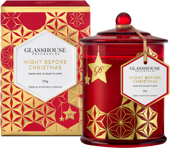 Limited Edition Night Before Christmas Dancing Sugar - Glasshouse Candles (832x750), Png Download