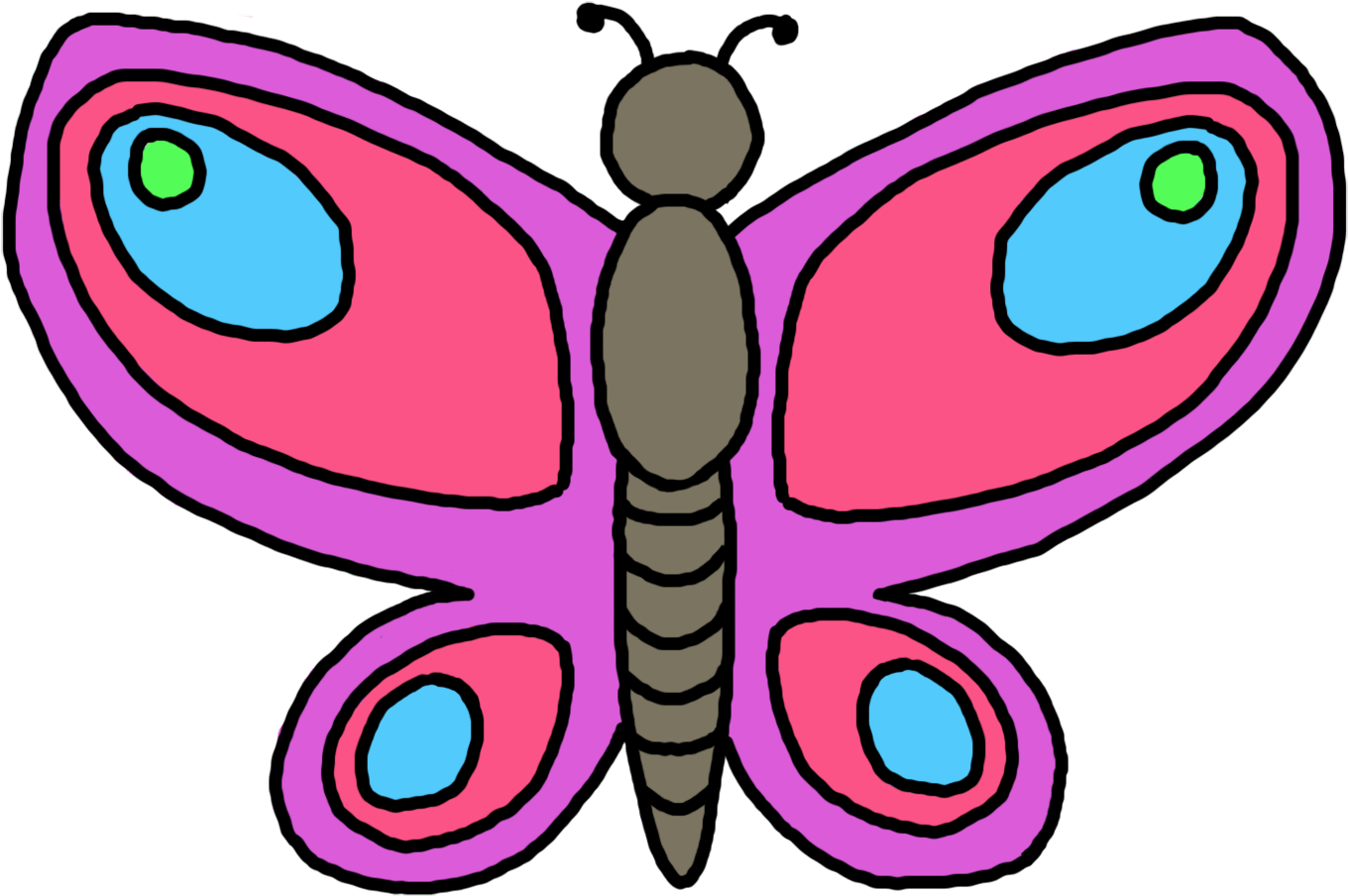 Butterfly Clipart - Butterfly Outline Clipart (1400x1400), Png Download