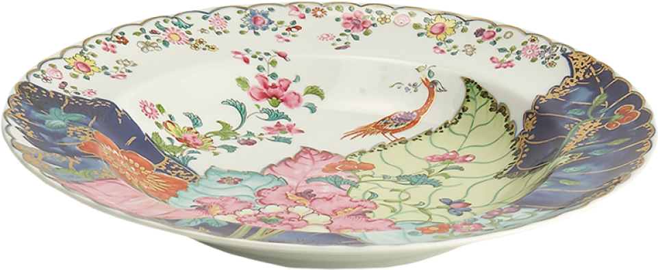 Mottahedeh Tobacco Leaf Rim Soup Plate (650x431), Png Download