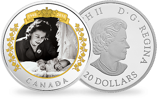 Design Based On A 1948 Photo Taken At Buckingham Palace - Silver Coin (535x420), Png Download