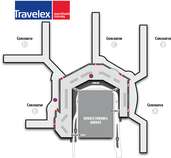 Travelex Map 0 - Uso Bwi Map (600x600), Png Download
