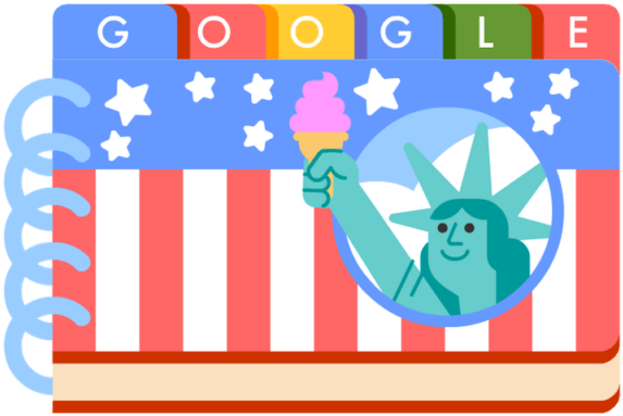 The Fourth Of July Is Tomorrow, But Google Has Uploaded - 4th Of July Google Doodle 2018 (800x450), Png Download