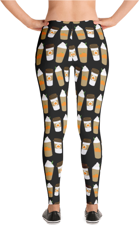 Pumpkin Spice Latte - Halloween Emojis Leggings Halloween Leggings Halloween (1000x1000), Png Download
