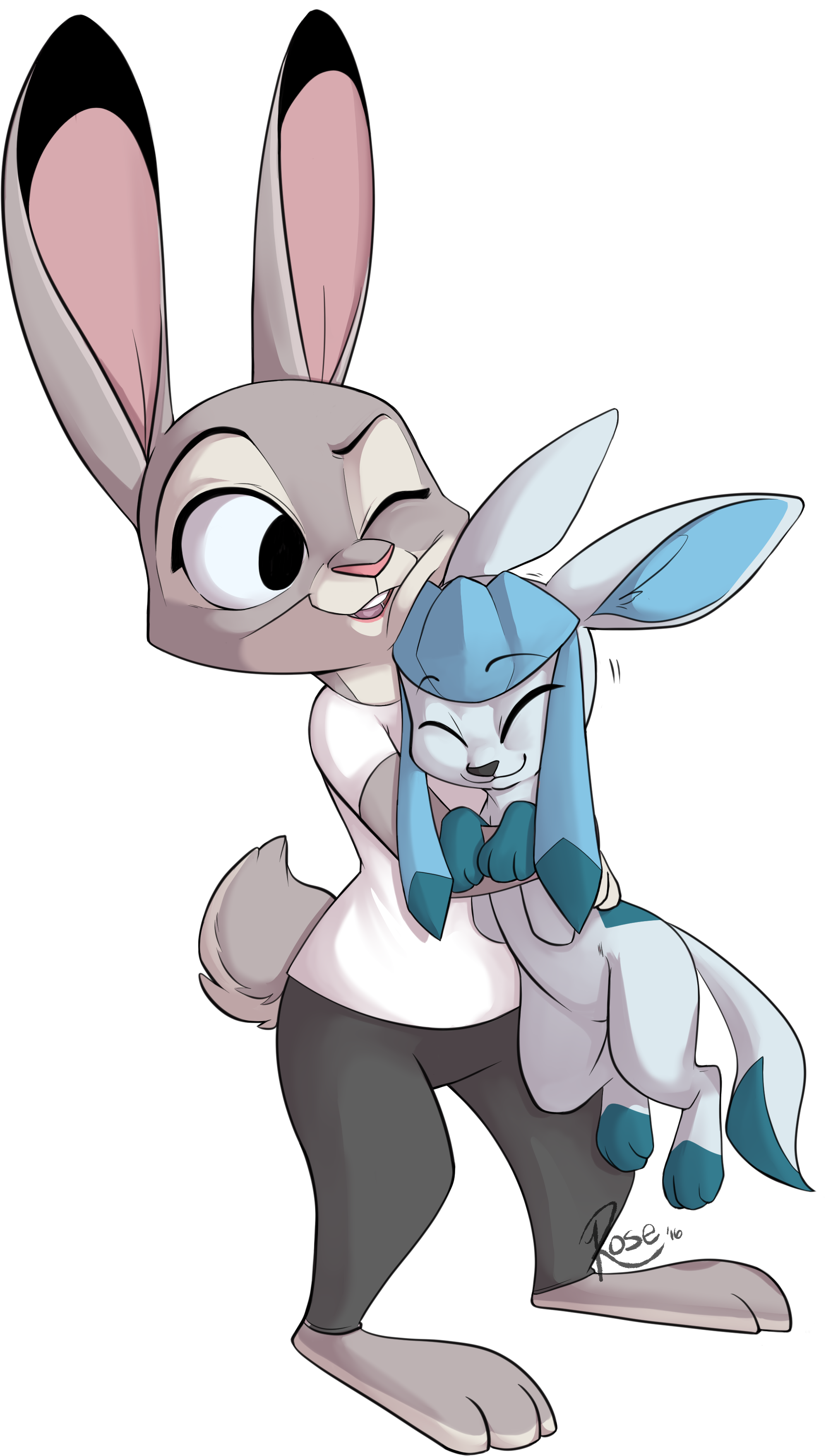 Judy And Glaceon - Гласеон Арт (2117x3571), Png Download