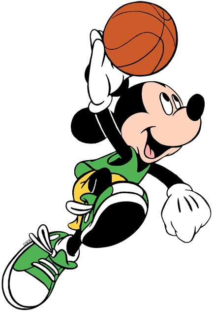 Minnie Mouse Clipart Basketball - Mickey Mouse Plays Basketball Clipart (433x633), Png Download