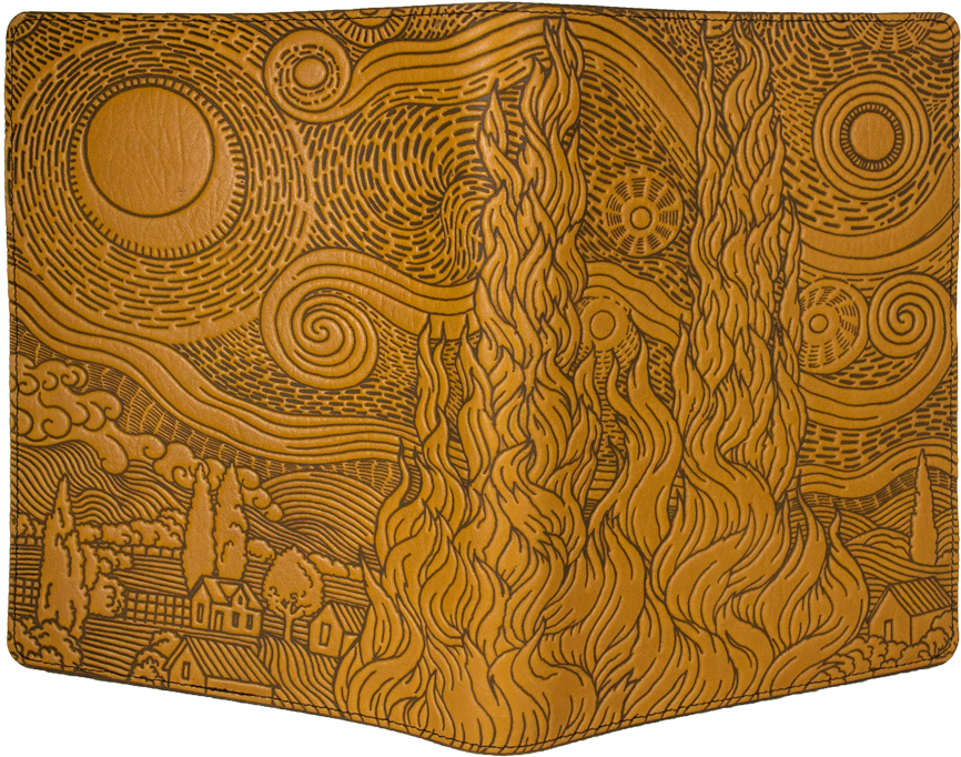 Leather Composition Notebook Cover - Van Gogh's Sky Notebook Portfolio (1000x765), Png Download