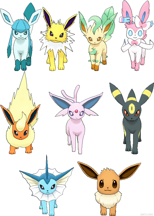 Pokemon Mine Eevee Jolteon Flareon Vaporeon Espeon - Glaceon Amie (500x700), Png Download
