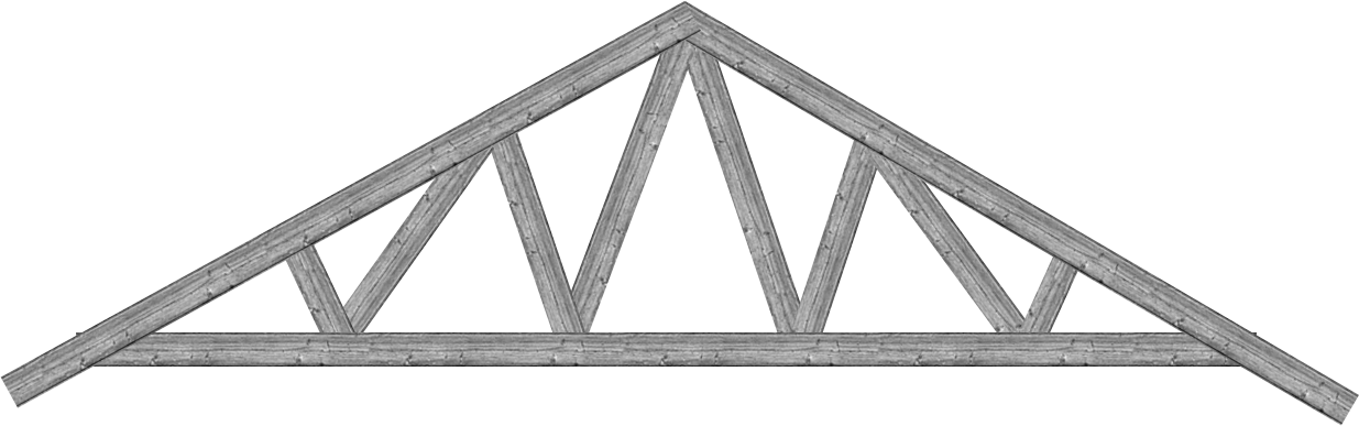 Double W Truss - Roof Truss Clip Art (1235x387), Png Download