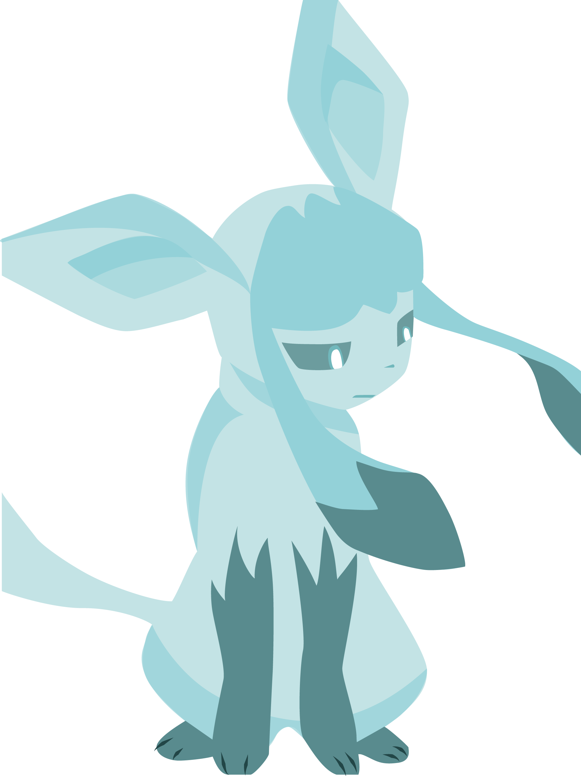 Glaceon , - Cartoon (1972x2633), Png Download