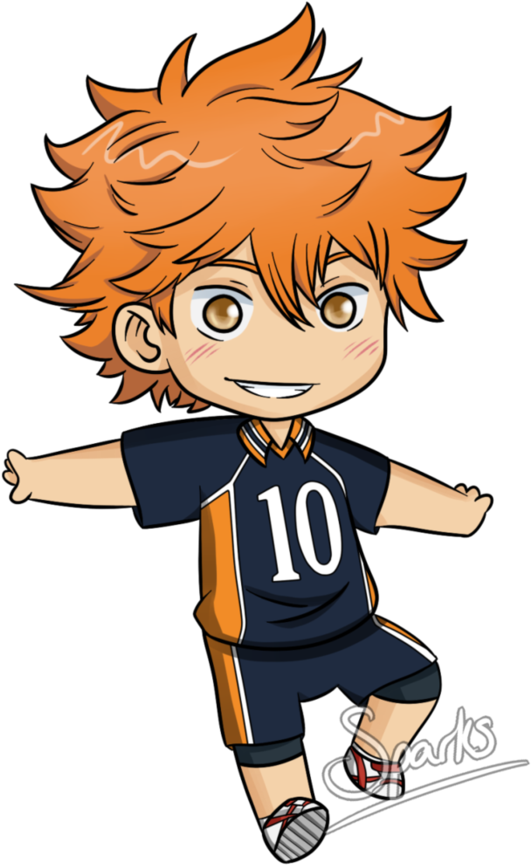 Picture Black And White Stock Hinata Shouyou By Sparksreactor - Hinata Shouyou Drawing Chibi (894x894), Png Download