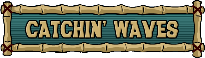 Catchin' Waves Logo - Club Penguin Catching Waves Logo (735x212), Png Download
