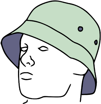 A Soft Cotton Hat With A Wide, Downwards-sloping Brim - Bucket Hat Drawing (399x400), Png Download