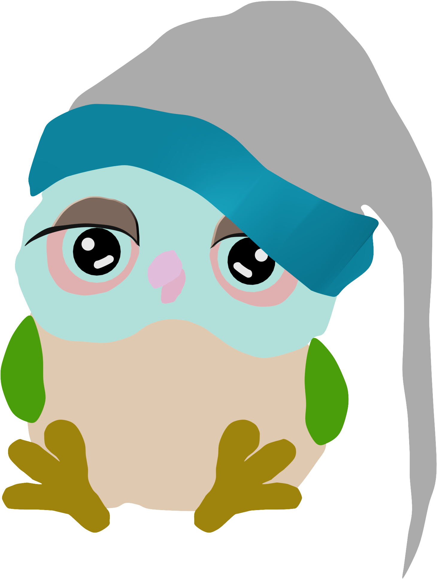 Cartoon Owls Cute Christmas Night Sleep Clipart Png - Owl Sleeping Clipart (1537x1983), Png Download